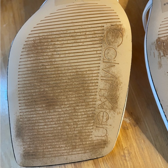 Calvin Klein Millie Ankle Strap Sandal in White. - Picture 9 of 15